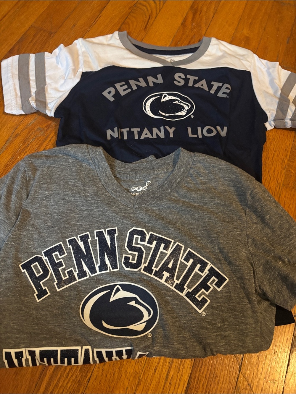 Kids Short Sleeve Tee in Navy and Gray